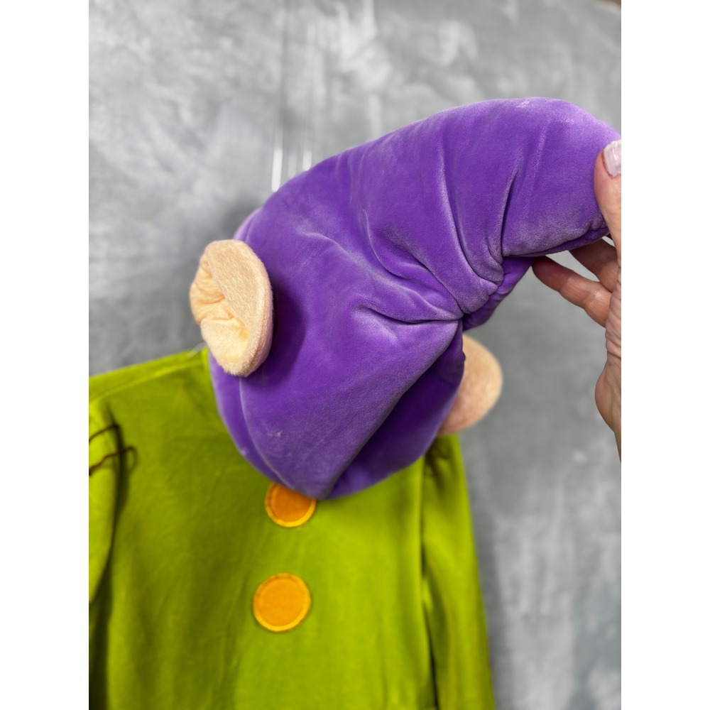 Disney Dopey Snow White Costume Tunic and Hat Set Kids 4T Green Purple